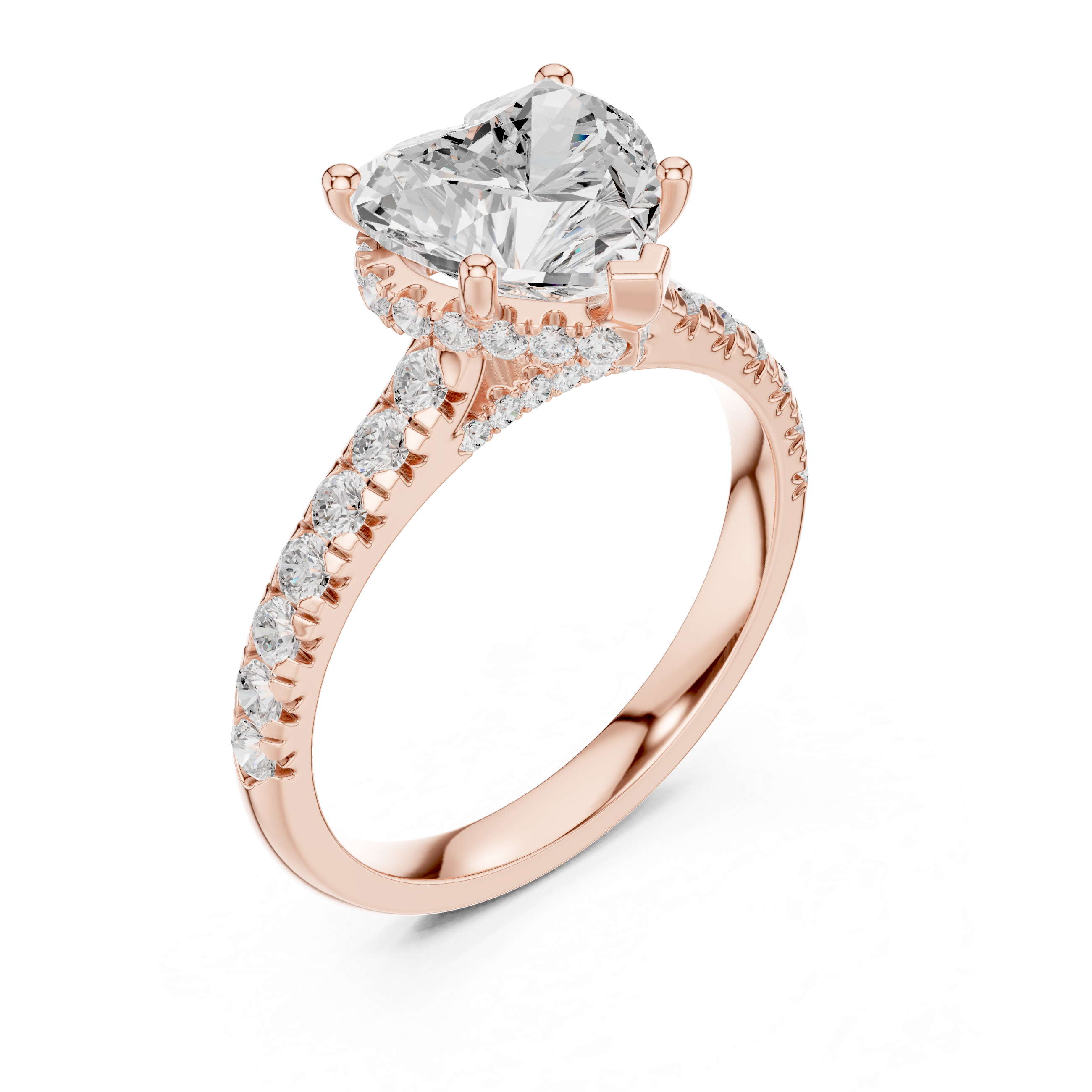 2.5 Carat Lucent Heart Cut Moissanite Ring