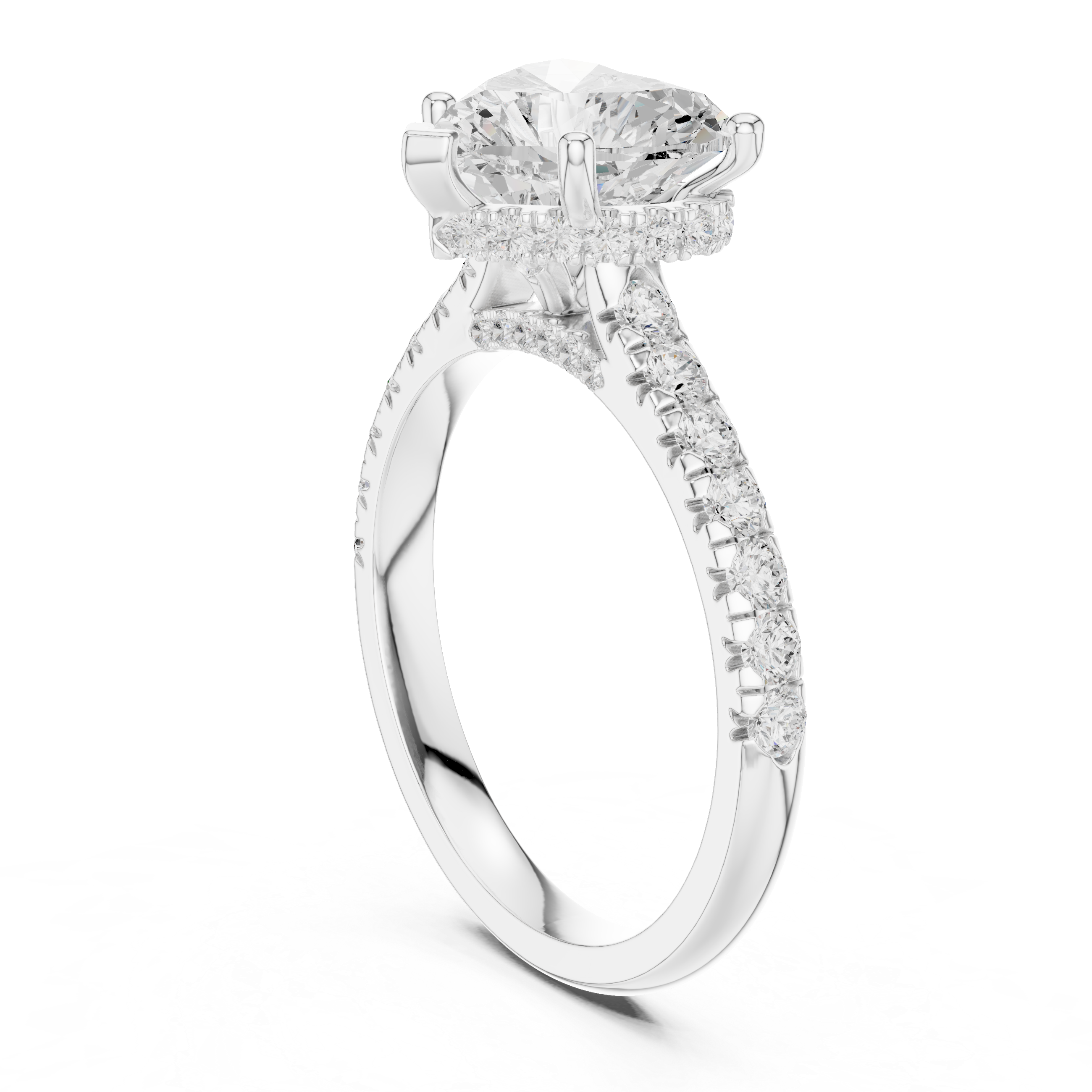2.5 Carat Lucent Heart Cut Moissanite Ring