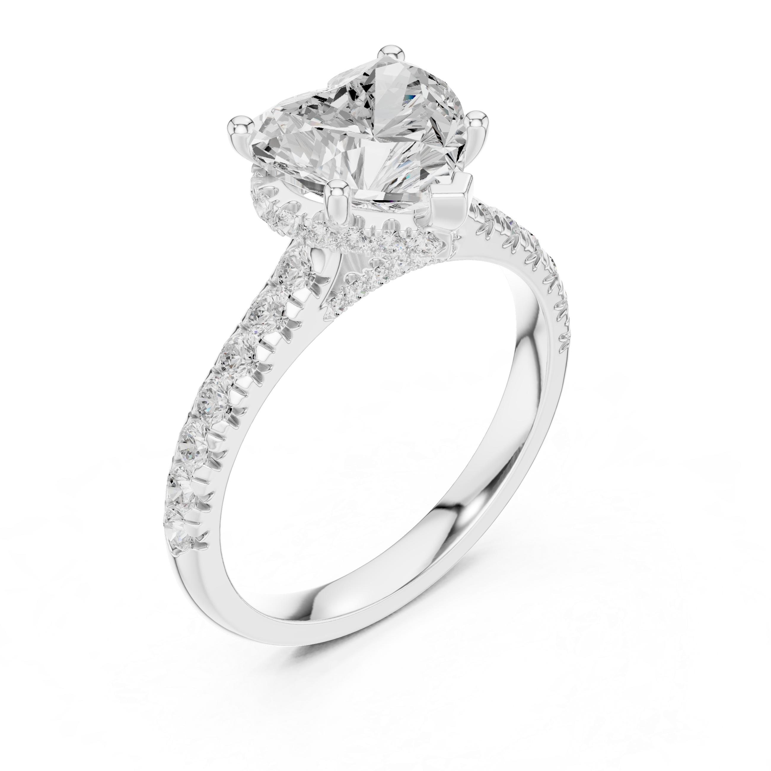 2.5 Carat Lucent Heart Cut Moissanite Ring