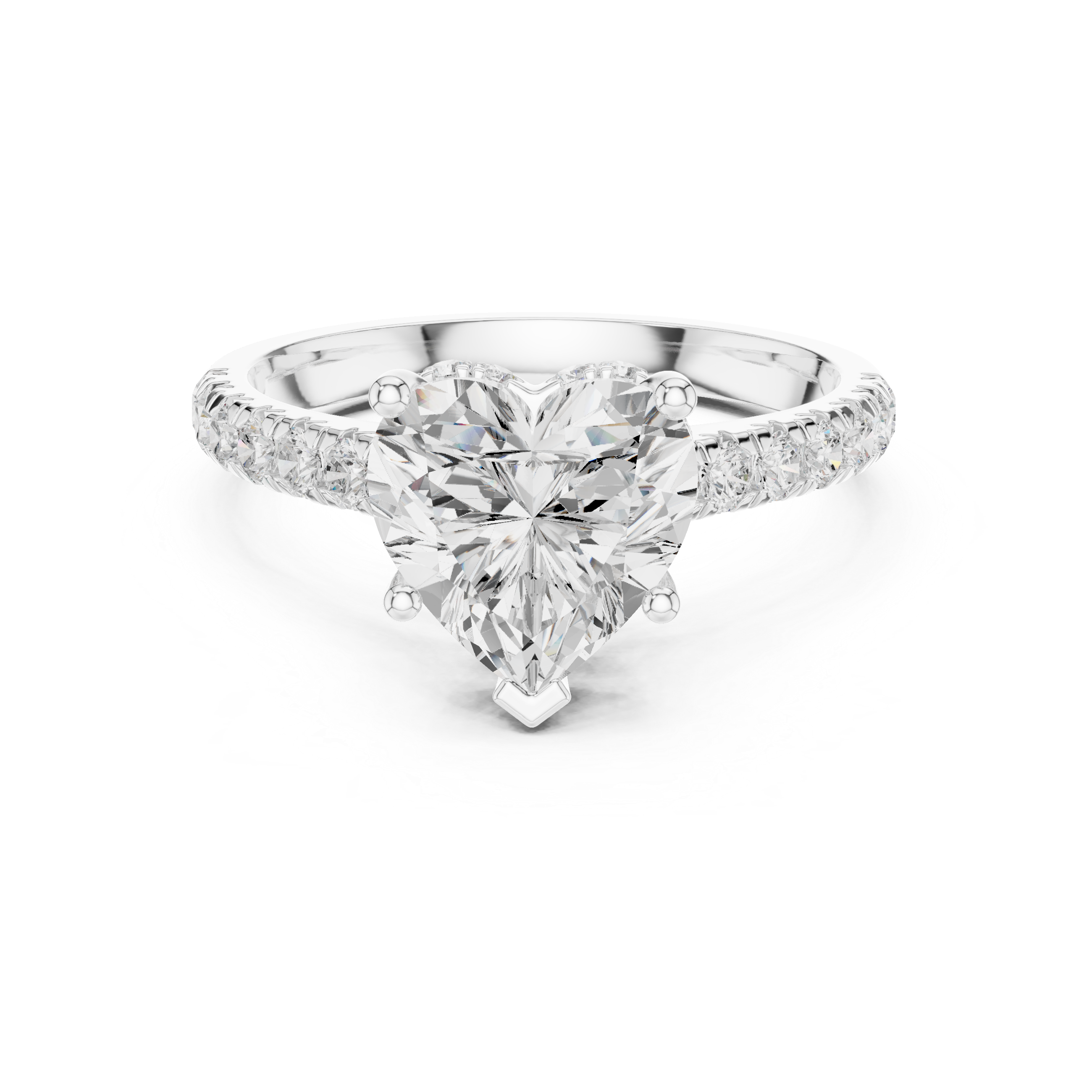 2.5 Carat Lucent Heart Cut Moissanite Ring