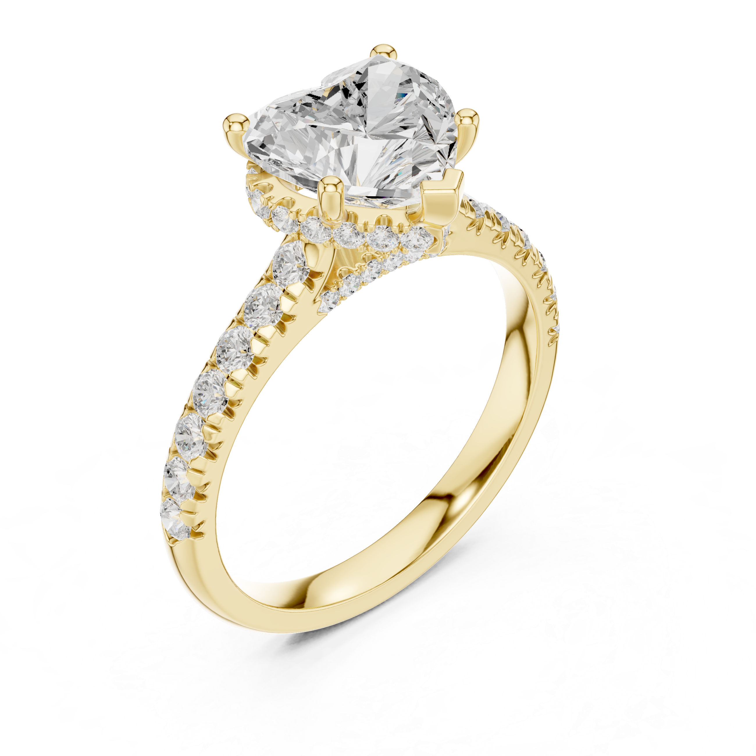 2.5 Carat Lucent Heart Cut Moissanite Ring