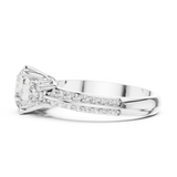 2.6 Carat Three Stone Round Cut Moissanite Ring