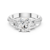 2.6 Carat Three Stone Round Cut Moissanite Ring