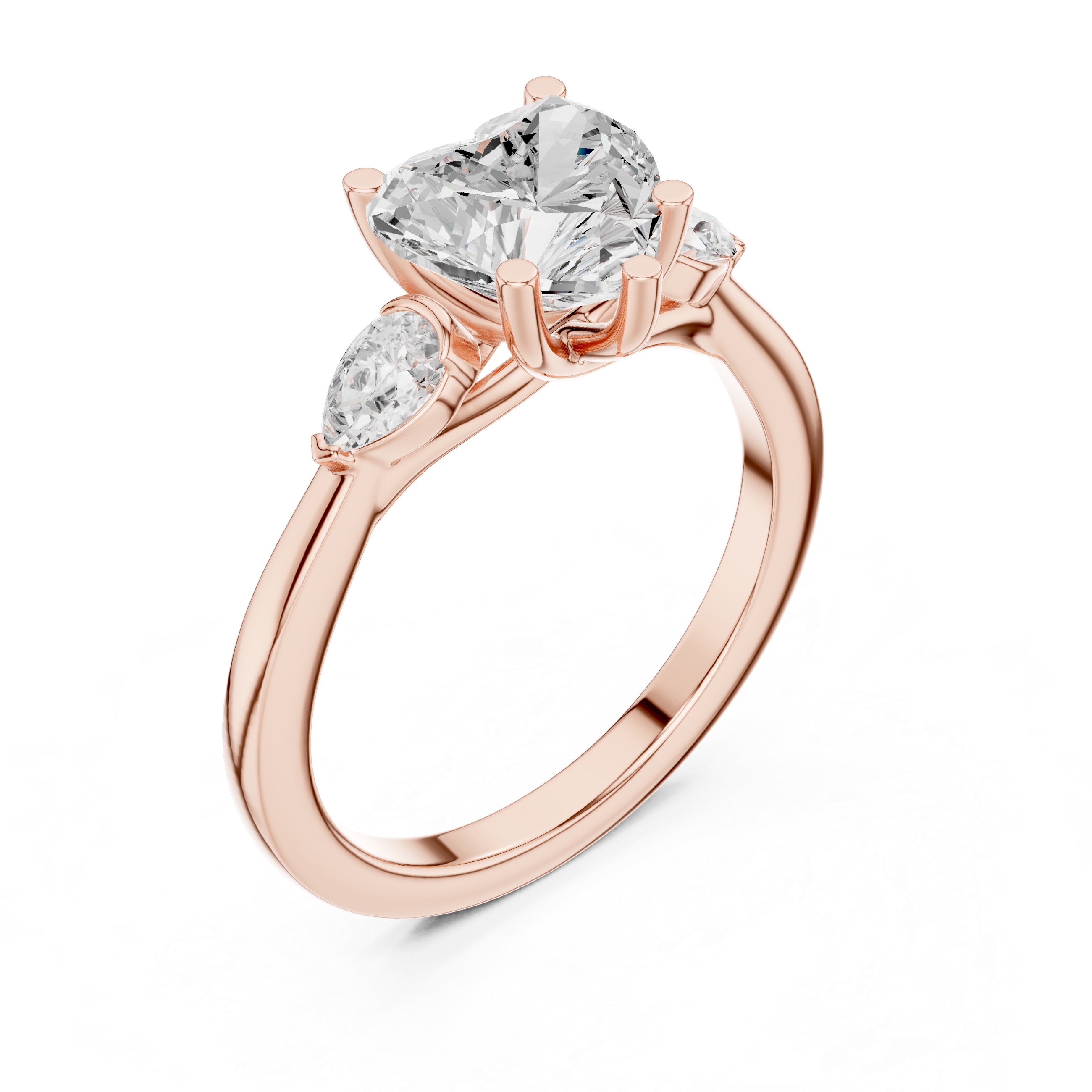2.2 Carat Fine Heart Cut Moissanite Ring