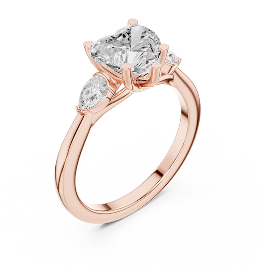 2.2 Carat Fine Heart Cut Moissanite Ring