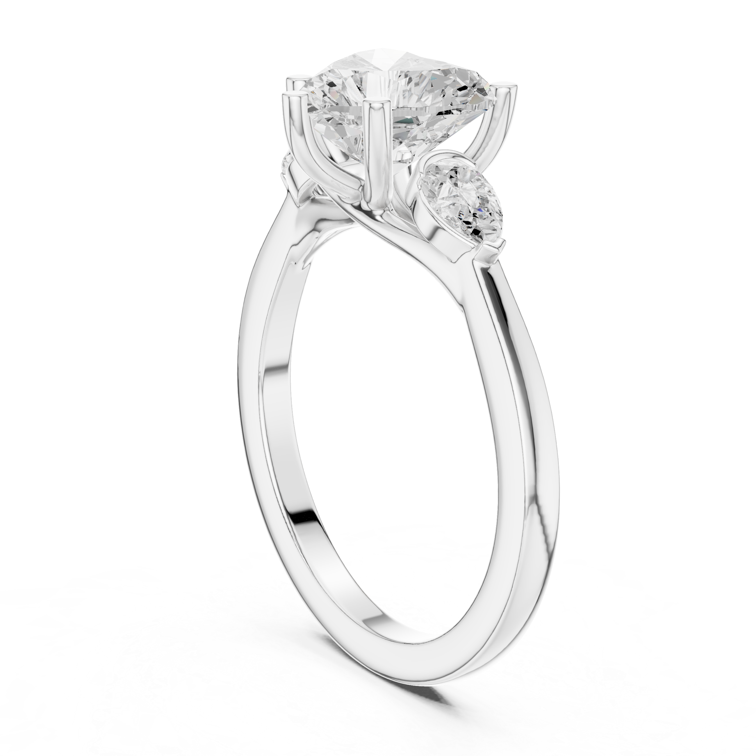 2.2 Carat Fine Heart Cut Moissanite Ring