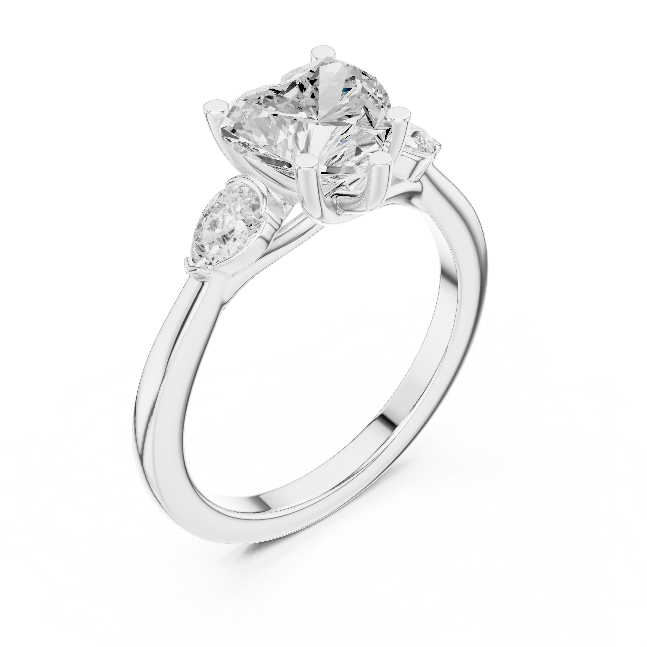 2.2 Carat Fine Heart Cut Moissanite Ring