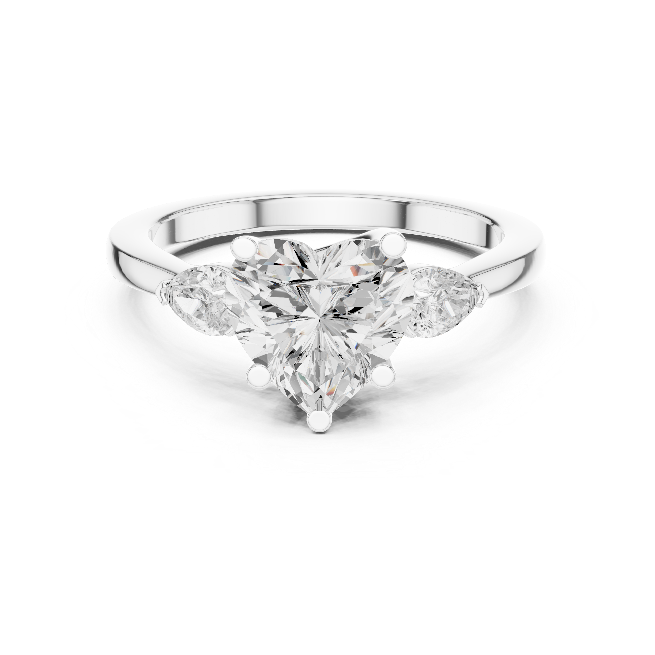 2.2 Carat Fine Heart Cut Moissanite Ring