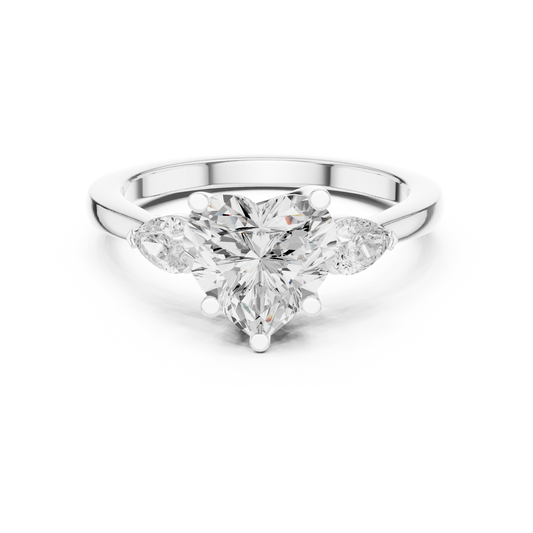 2.2 Carat Fine Heart Cut Moissanite Ring