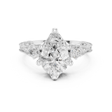 2.7 Carat Vintage Inspired Pear Cut Moissanite Ring