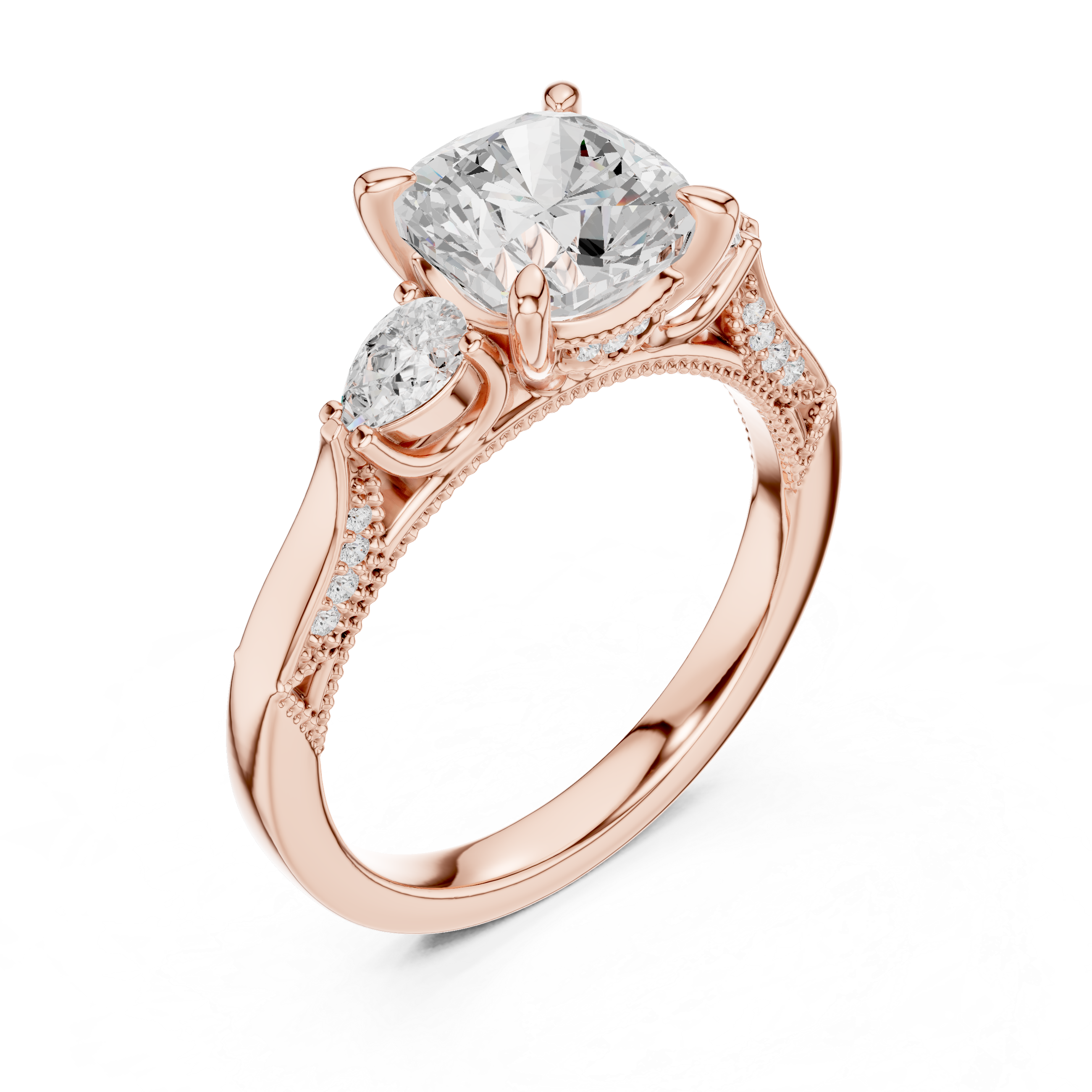 2.3 Carat Cushion Cut Moissanite Ring