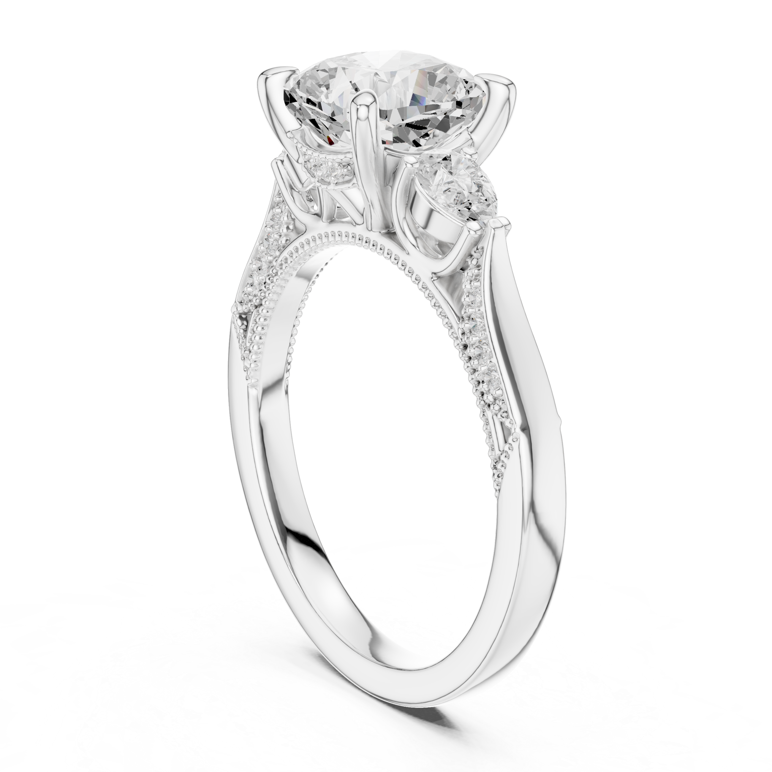 2.3 Carat Cushion Cut Moissanite Ring
