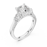 2.3 Carat Cushion Cut Moissanite Ring