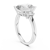 2.7 Carat Three Stone Emerald Cut Moissanite Ring