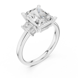 2.7 Carat Three Stone Emerald Cut Moissanite Ring