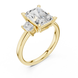 2.7 Carat Three Stone Emerald Cut Moissanite Ring
