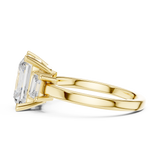 2.7 Carat Three Stone Emerald Cut Moissanite Ring