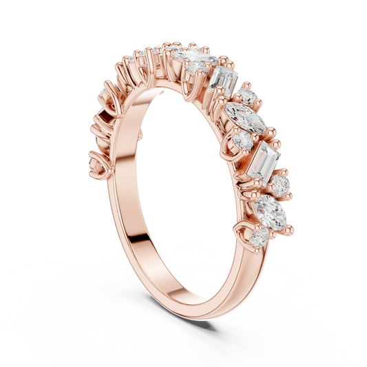 2.45 mm Marquise cut Moissanite Band
