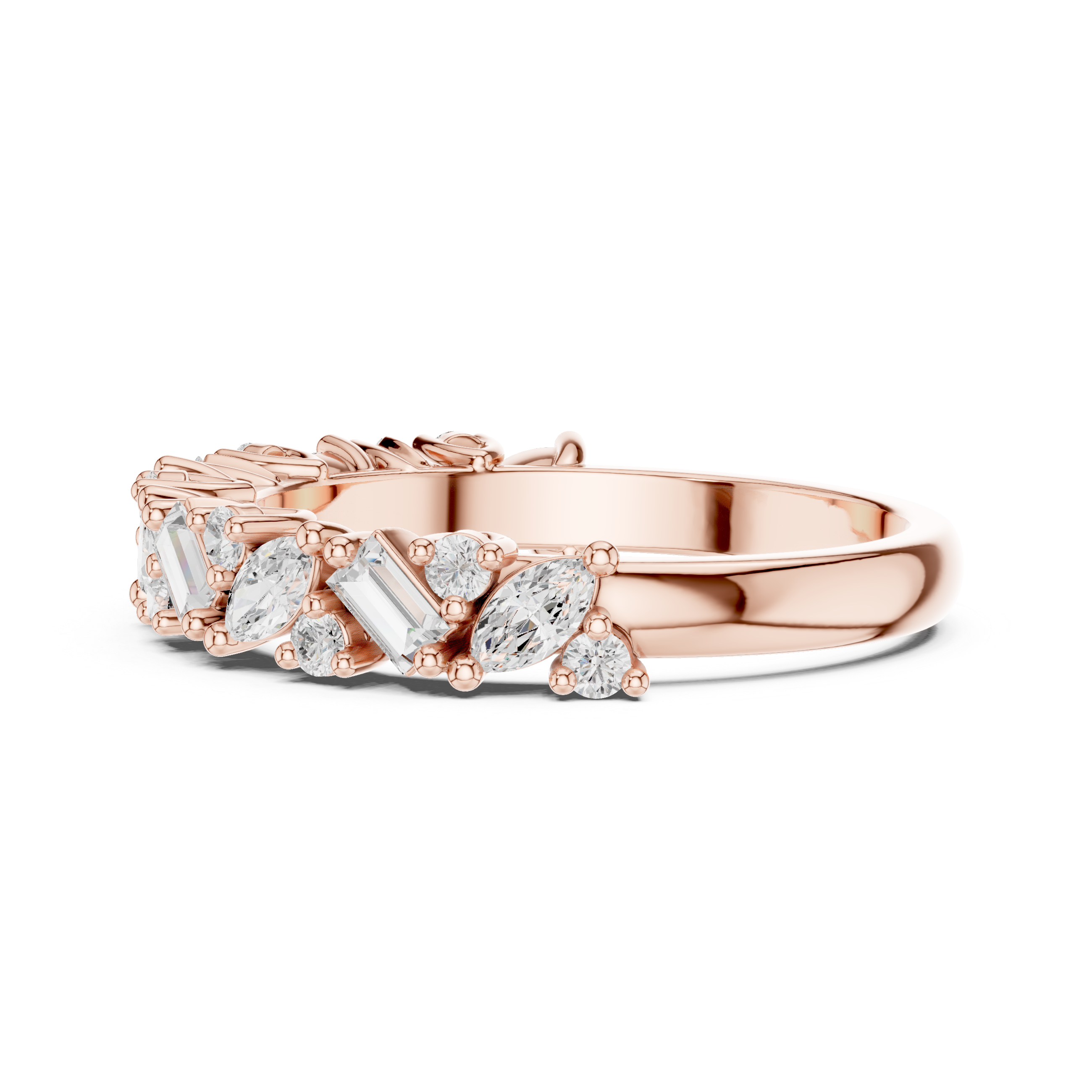 2.45 mm Marquise cut Moissanite Band