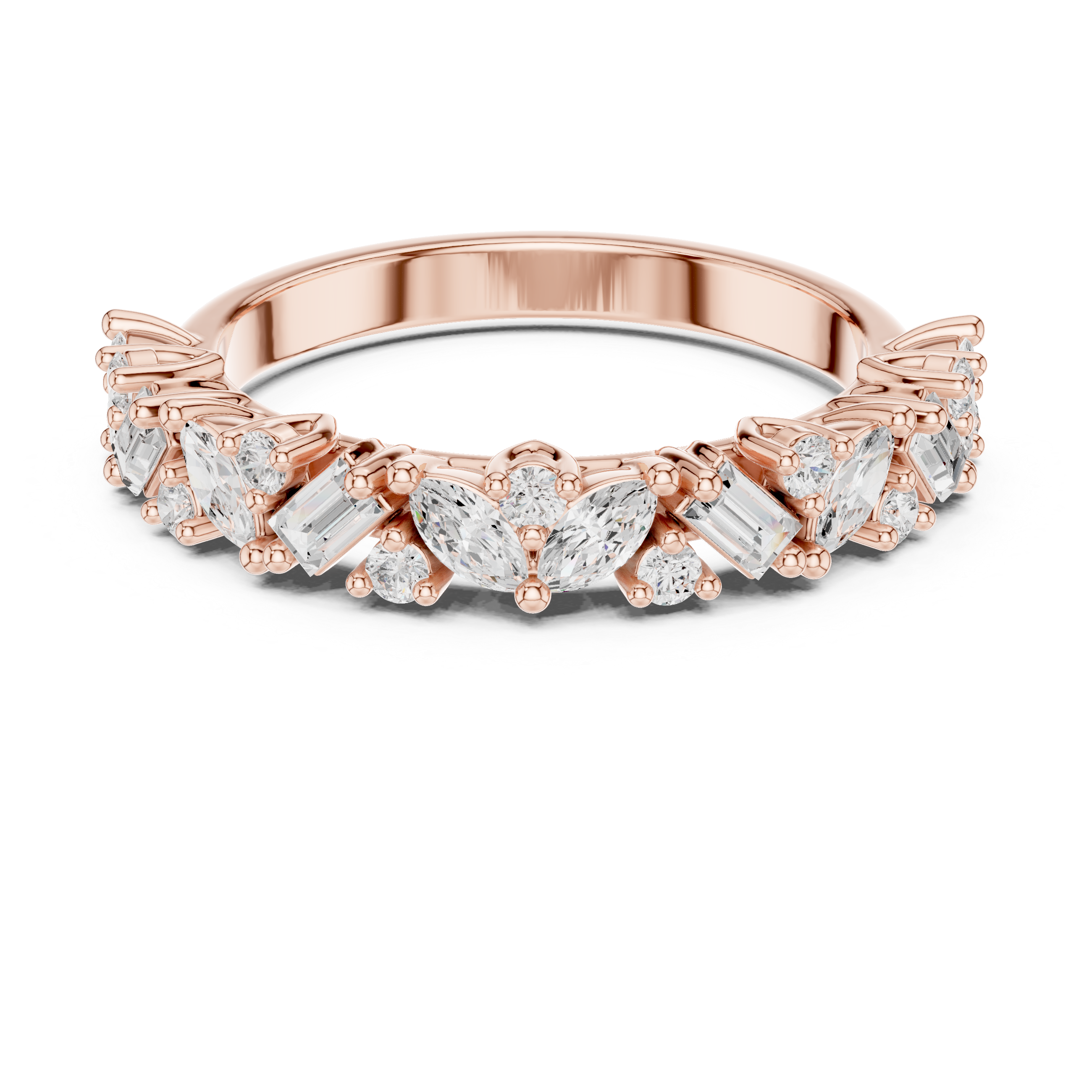 2.45 mm Marquise cut Moissanite Band