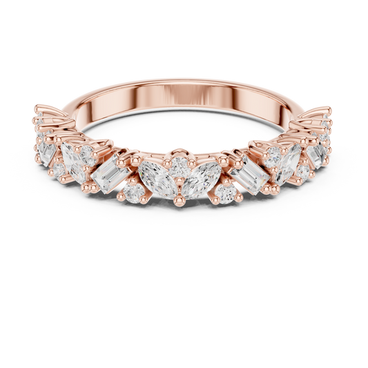 2.45 mm Marquise cut Moissanite Band