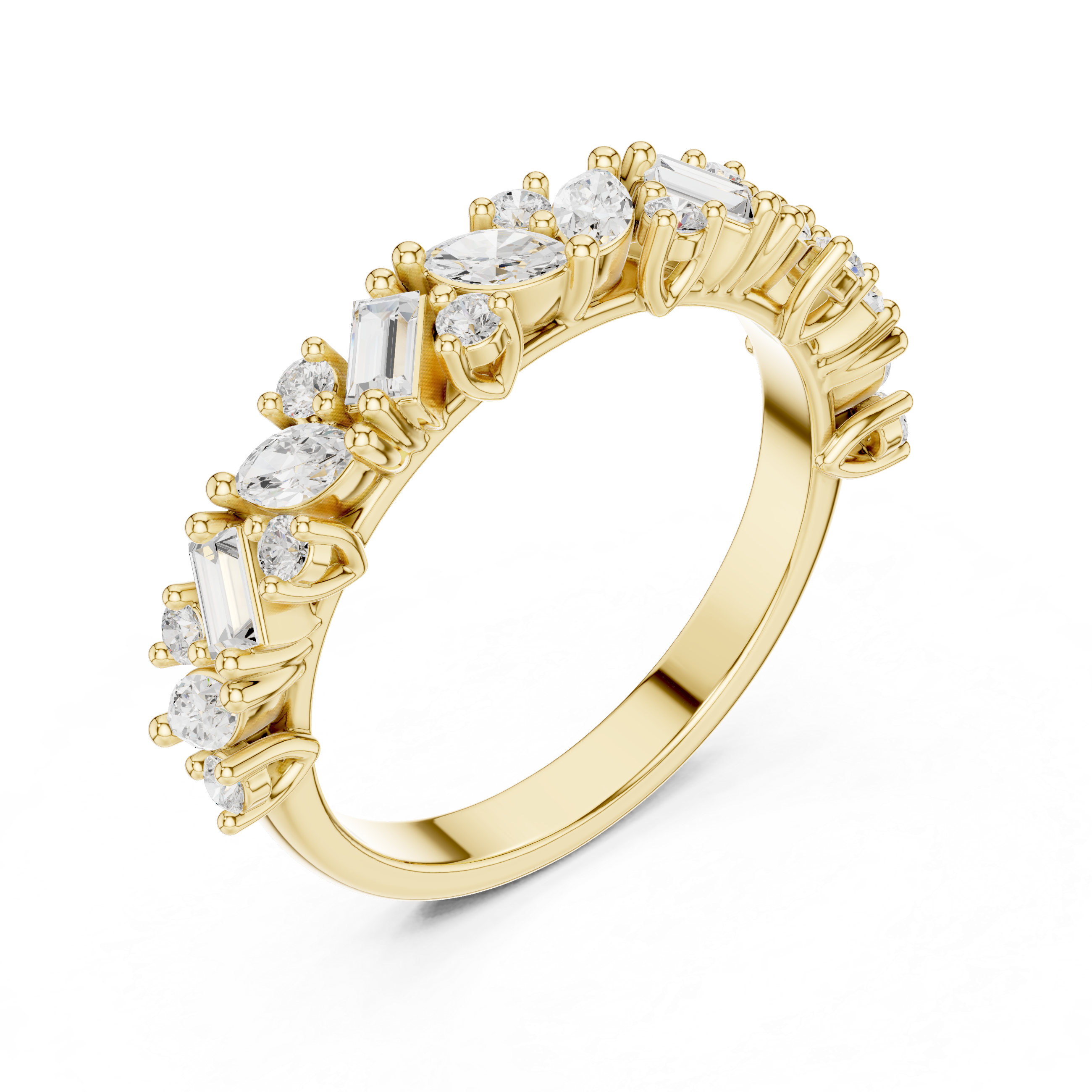 2.45 mm Marquise cut Moissanite Band