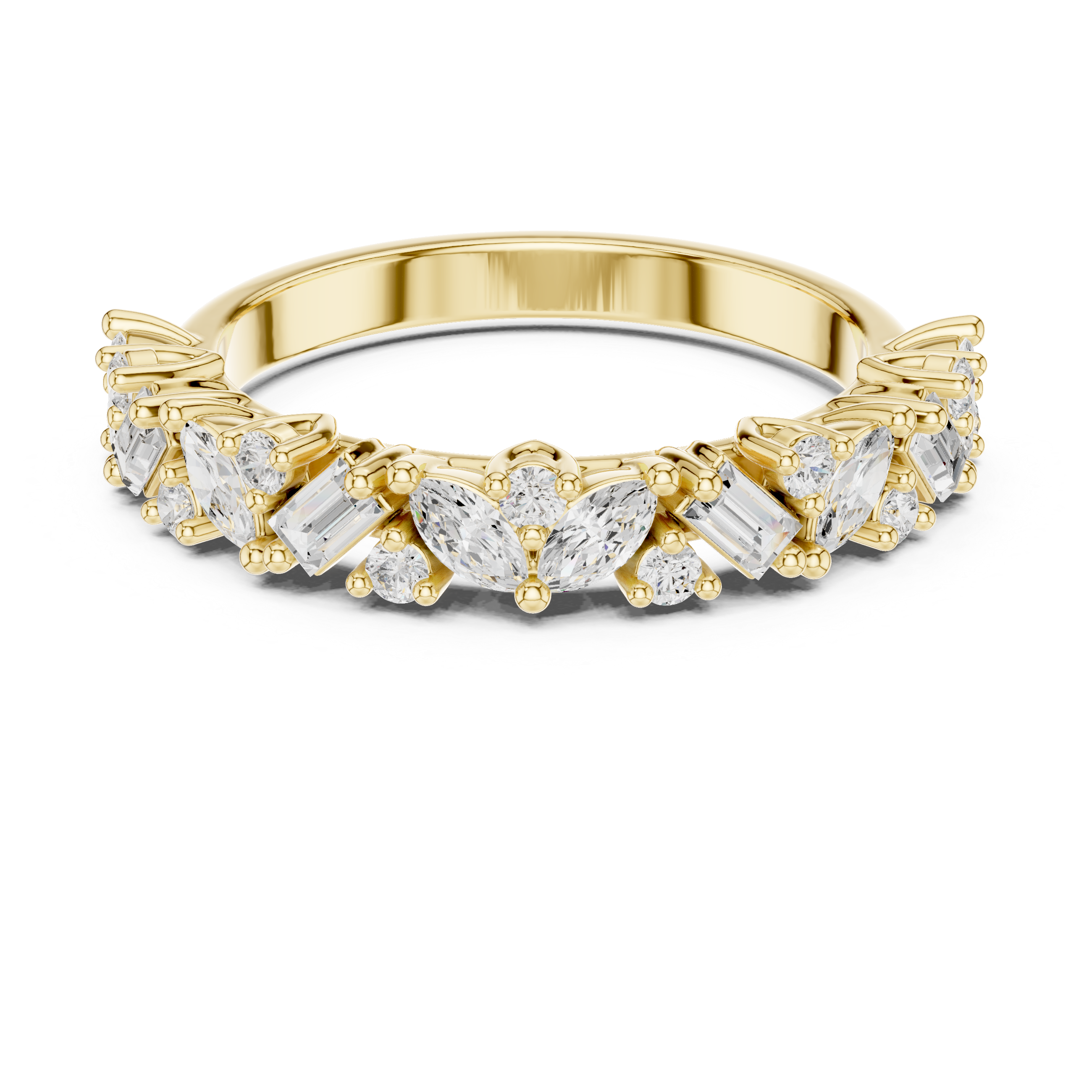 2.45 mm Marquise cut Moissanite Band