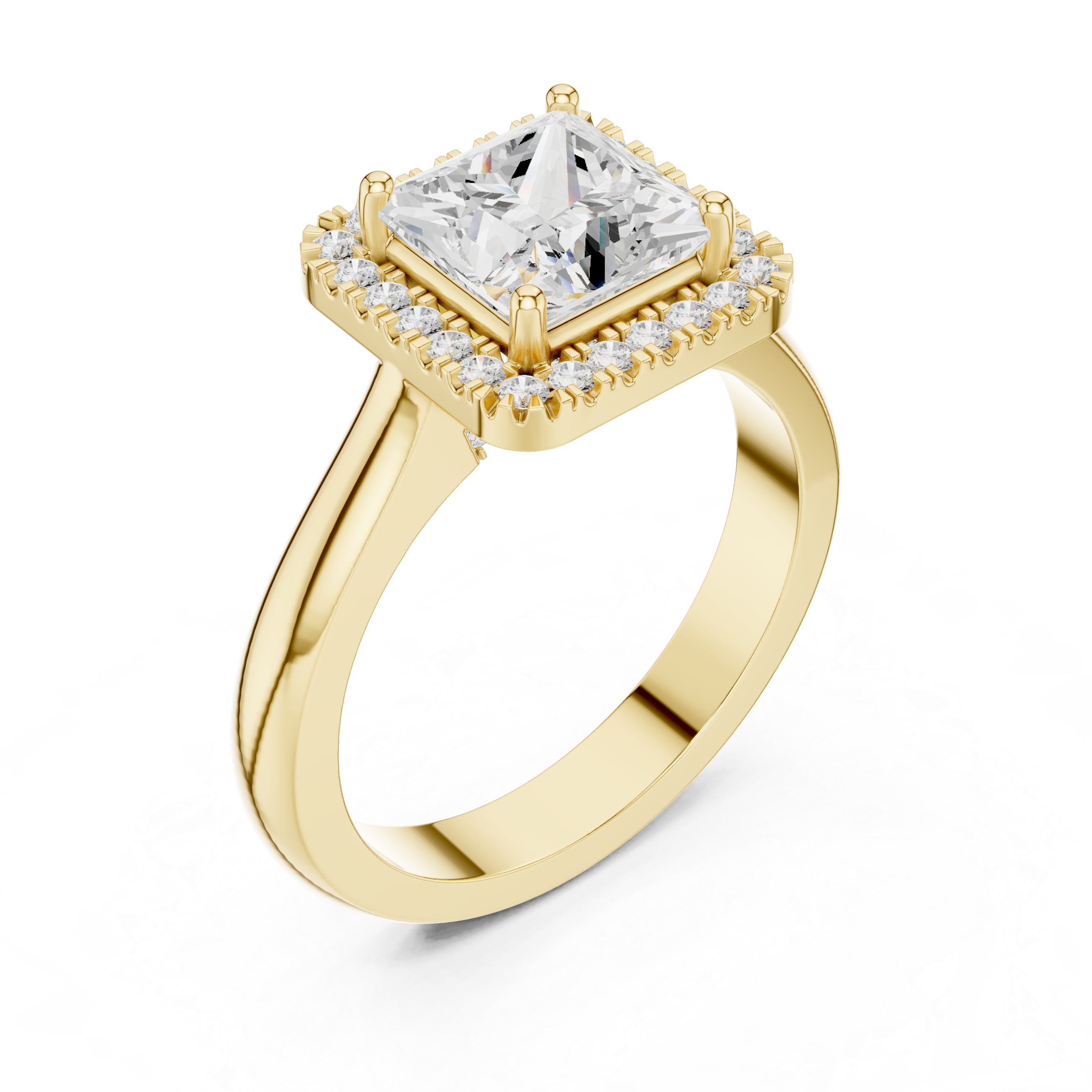 2.2 Carat Princess Cut Moissanite Ring