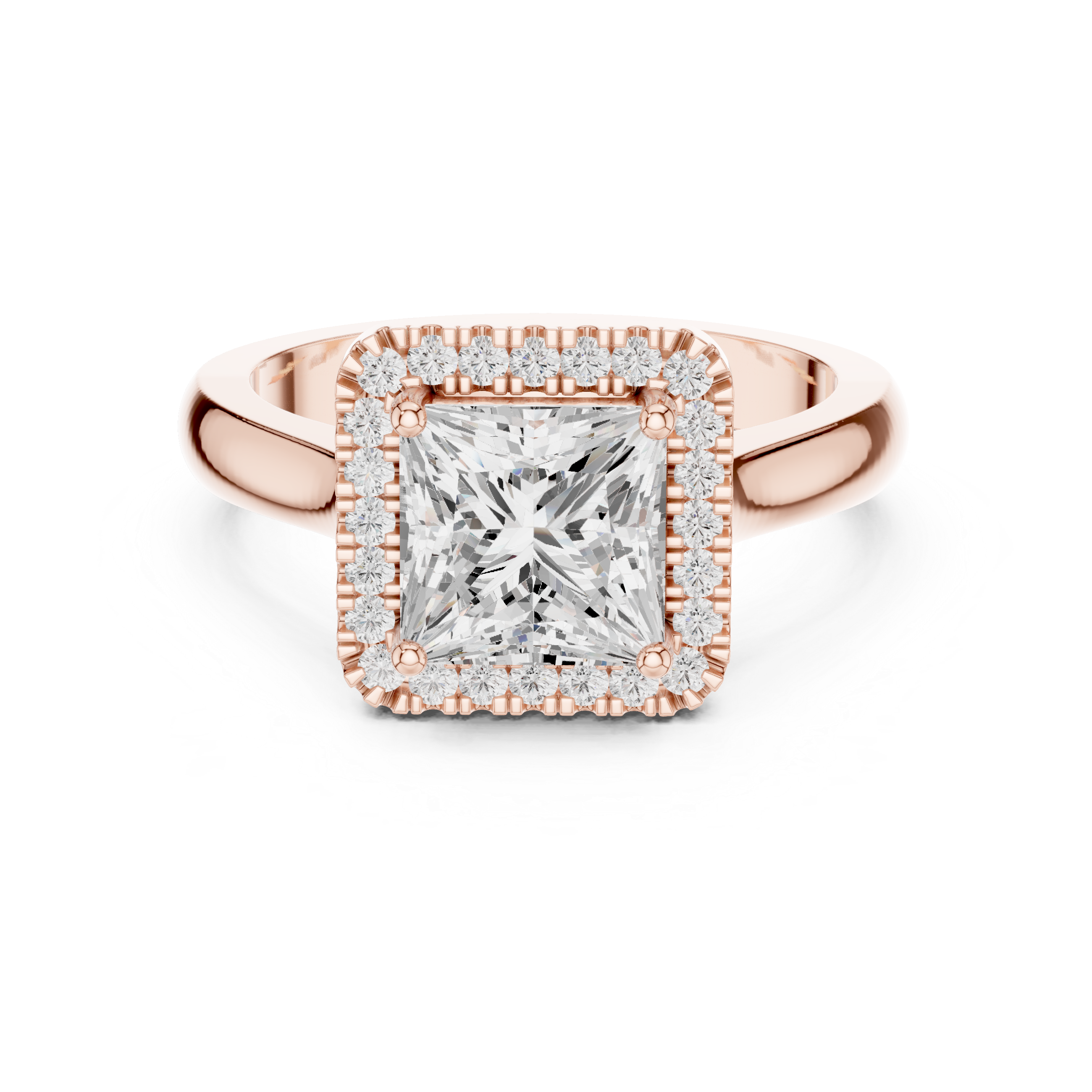 2.2 Carat Princess Cut Moissanite Ring