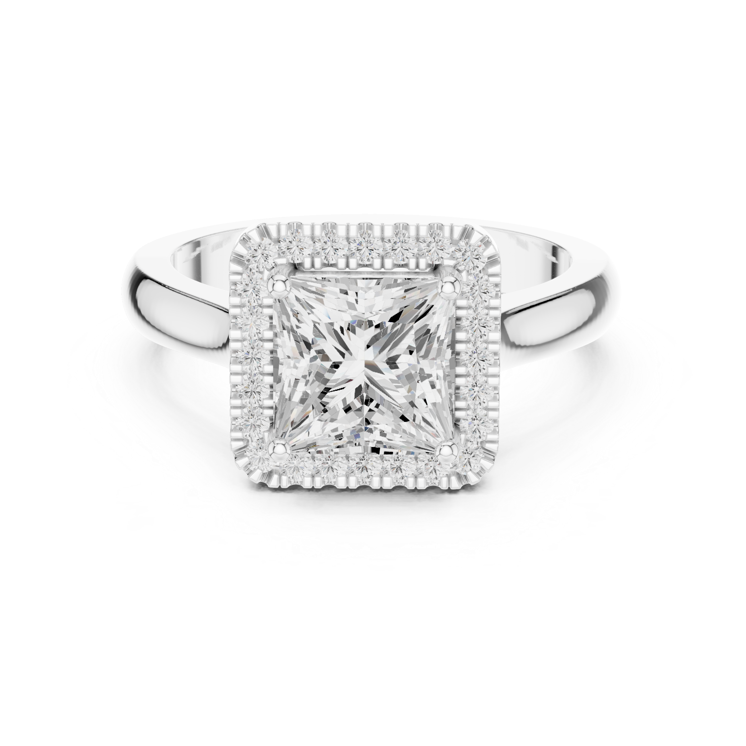 2.2 Carat Princess Cut Moissanite Ring