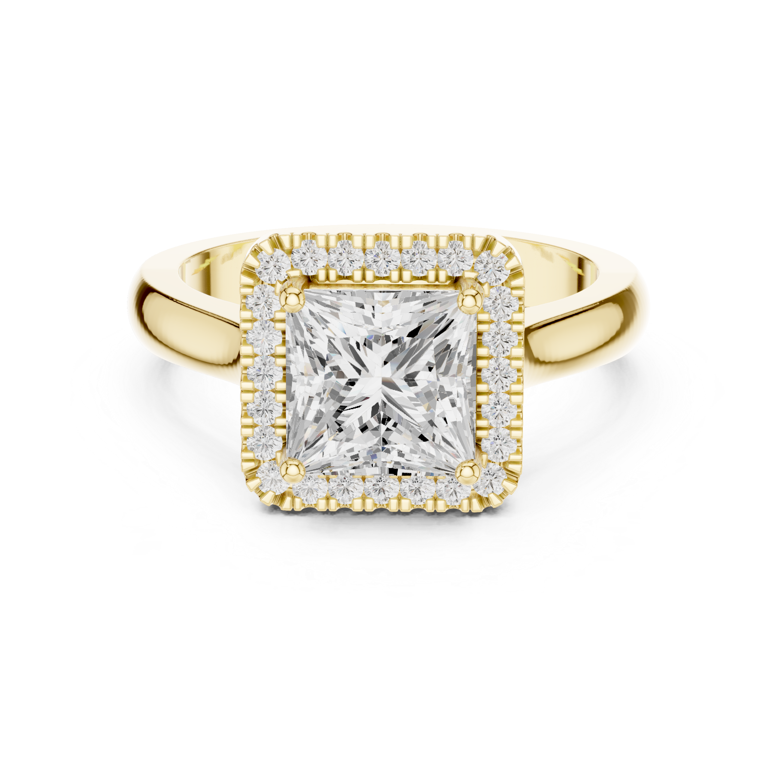 2.2 Carat Princess Cut Moissanite Ring