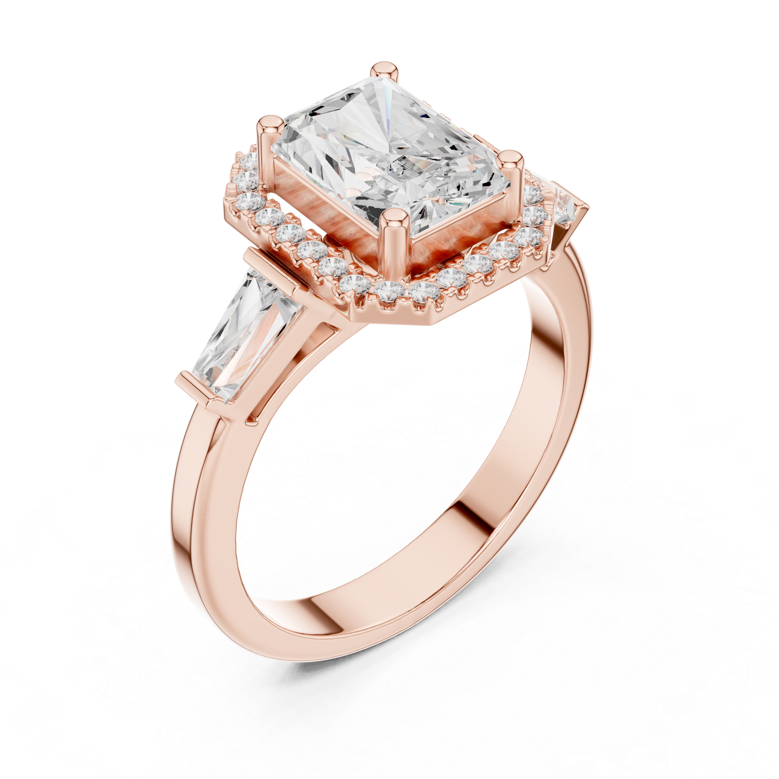 2.7 Carat Emerald Cut Moissanite Ring