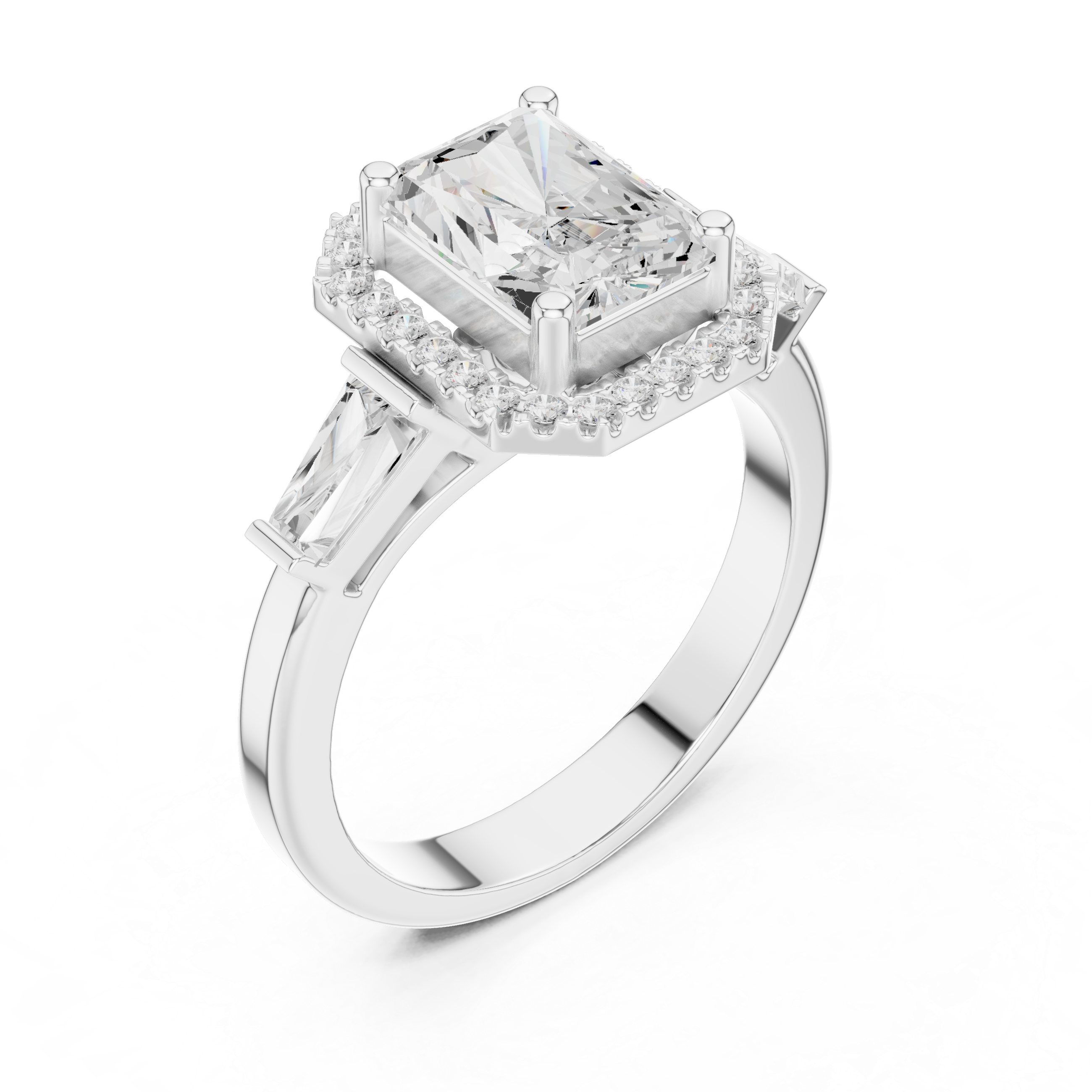 2.7 Carat Emerald Cut Moissanite Ring
