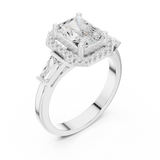 2.7 Carat Emerald Cut Moissanite Ring