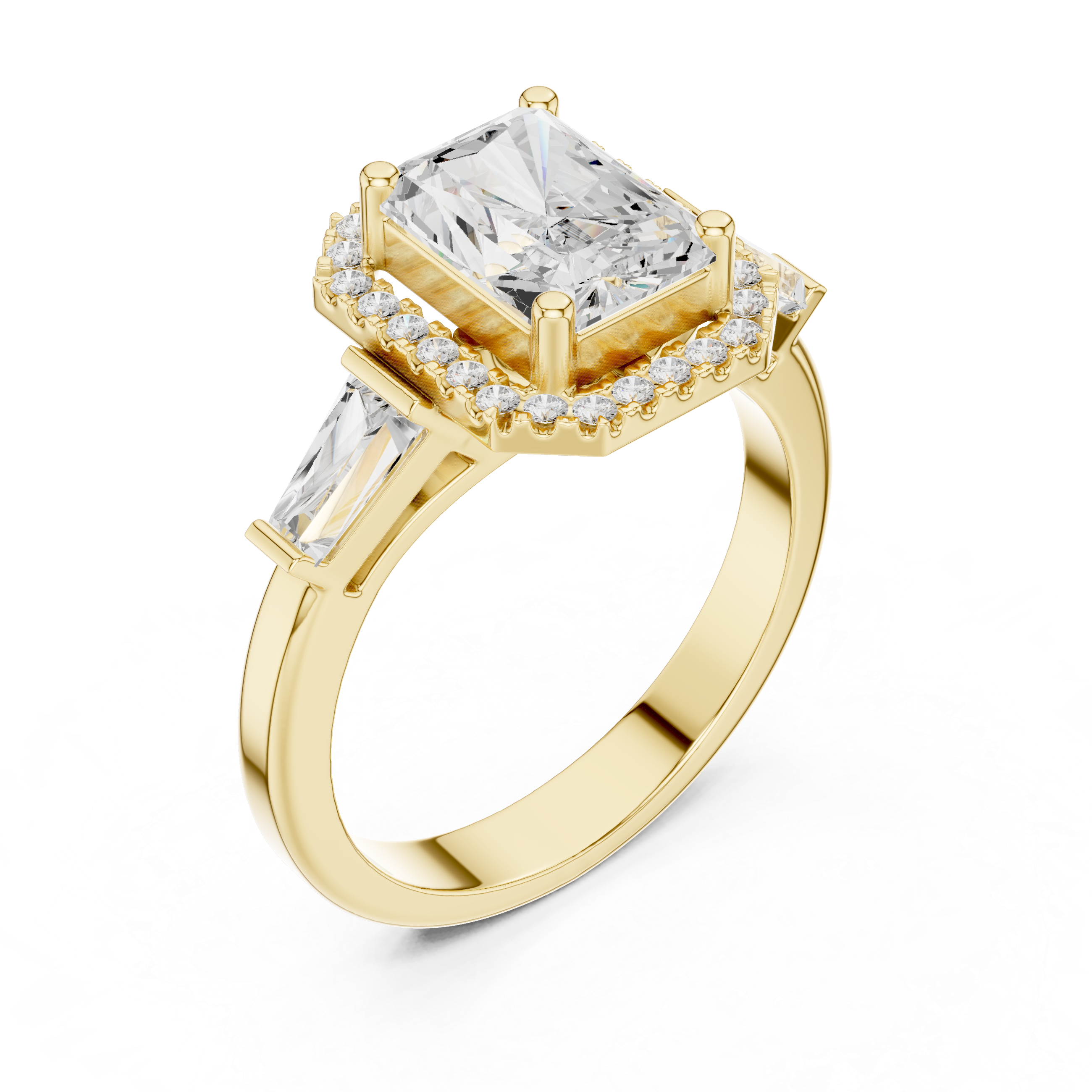 2.7 Carat Emerald Cut Moissanite Ring