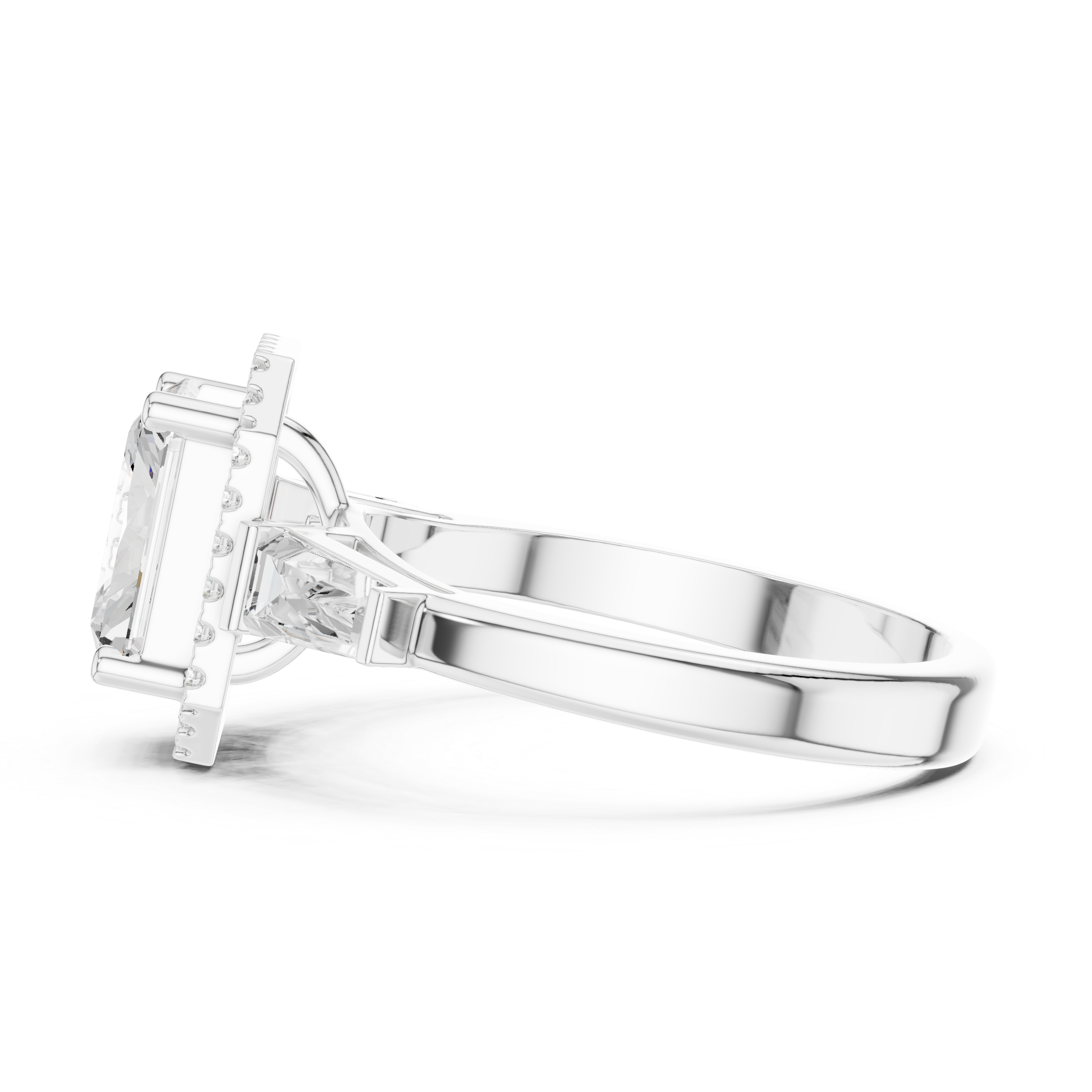 2.7 Carat Emerald Cut Moissanite Ring