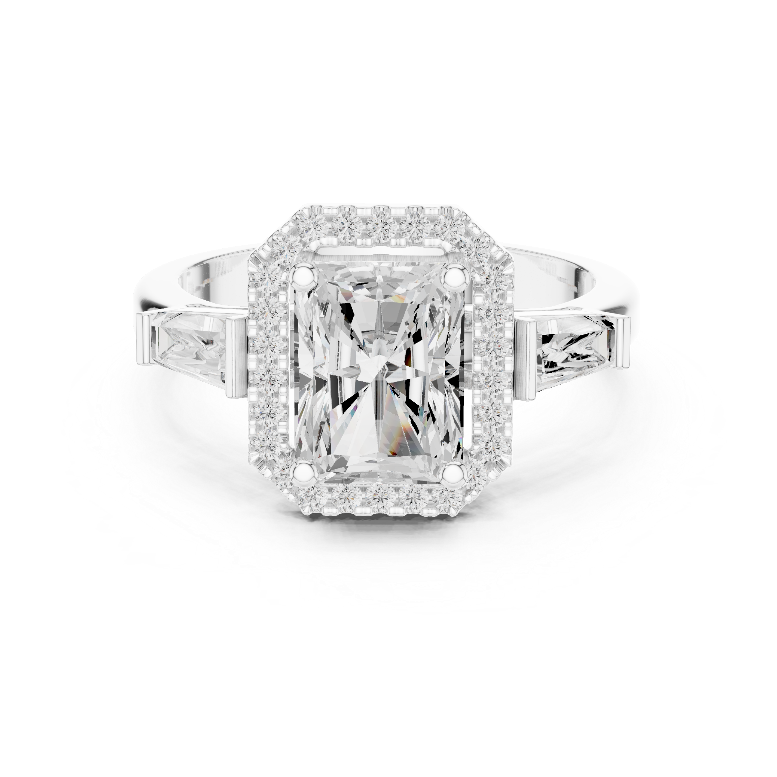 2.7 Carat Emerald Cut Moissanite Ring