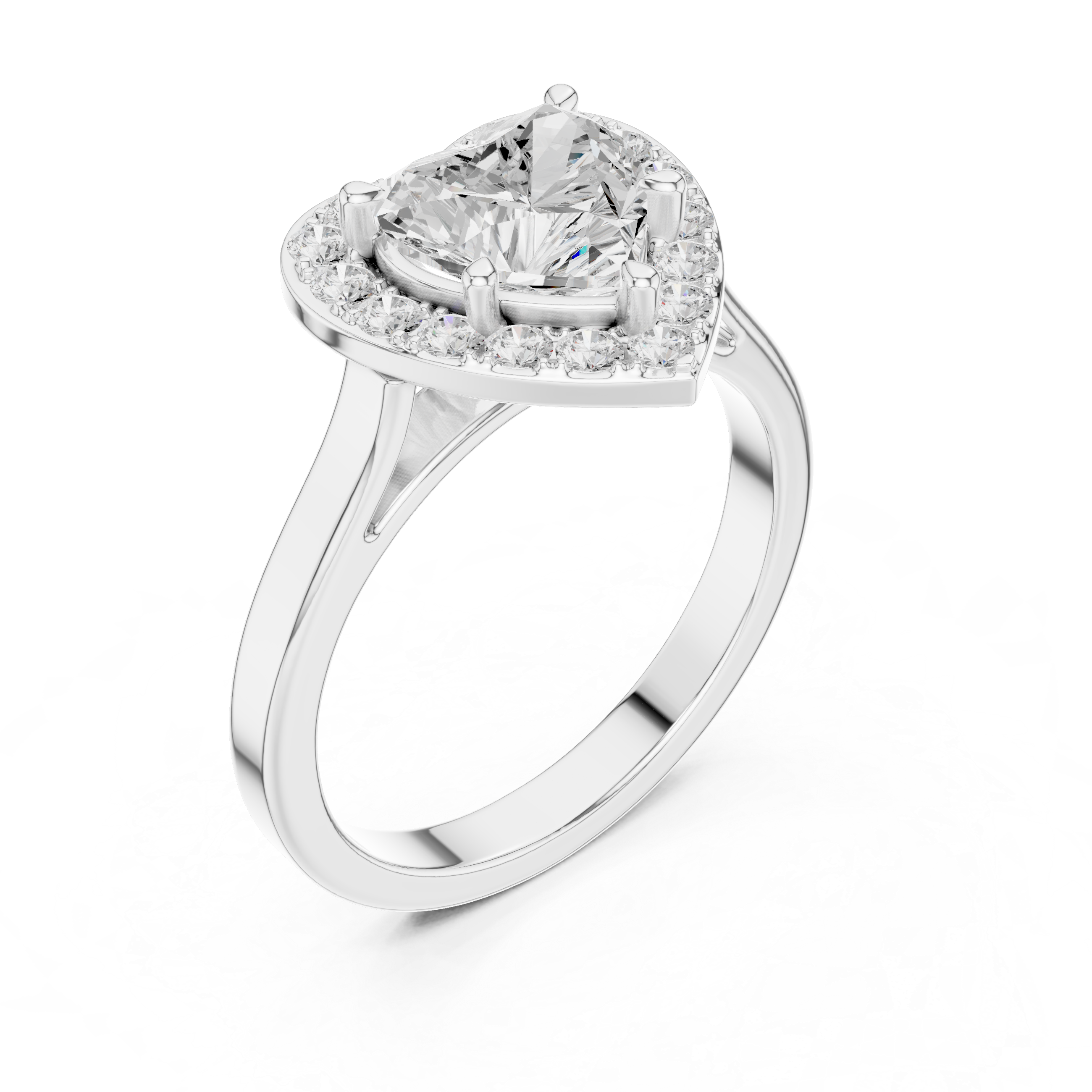 1.8 Carat Heart Cut Moissanite Ring