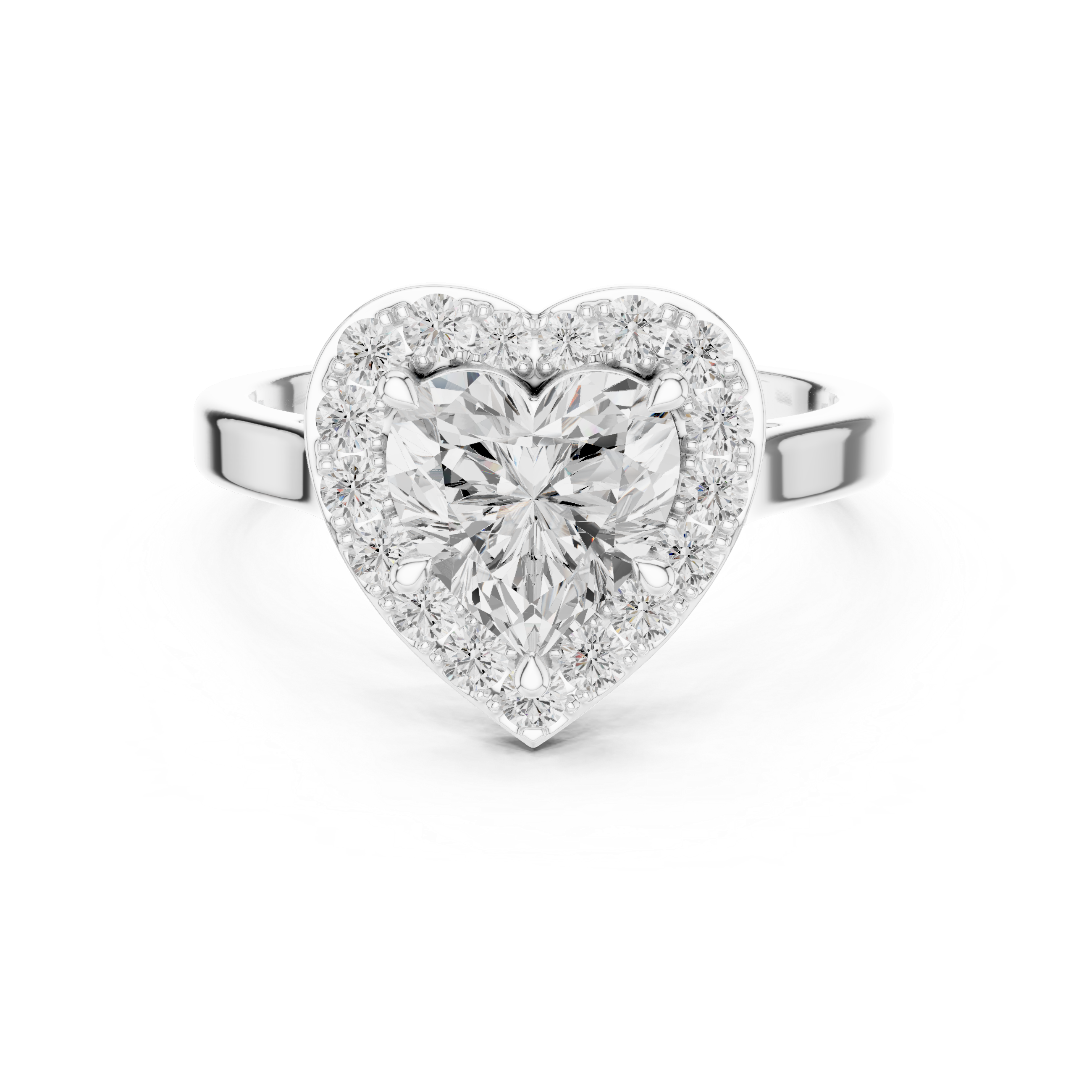 1.8 Carat Heart Cut Moissanite Ring