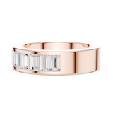 2.2 carat - 5.6 mm Luxury Emerald cut Moissanite Band