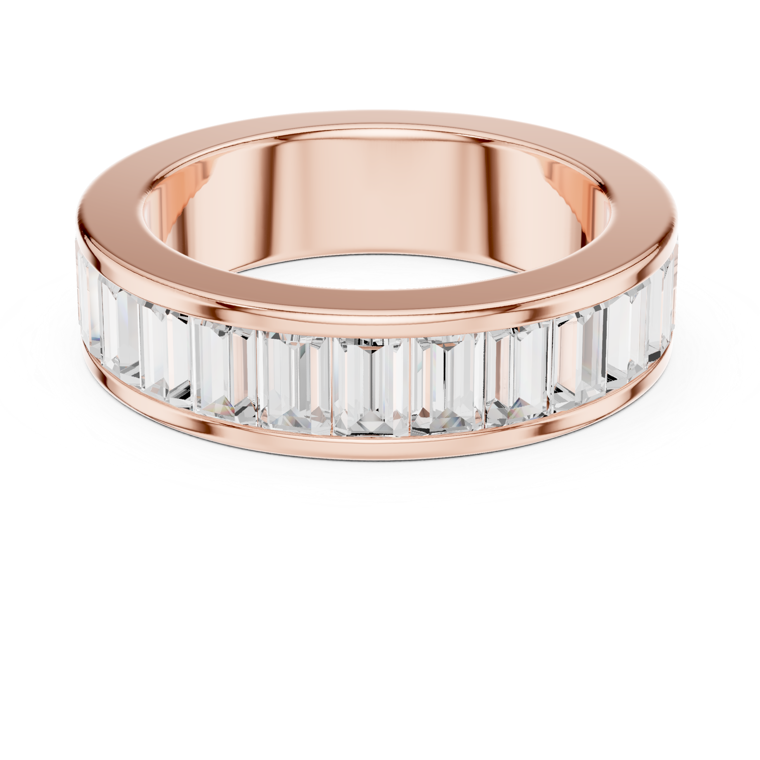 2.2 carat - 5.6 mm Luxury Emerald cut Moissanite Band