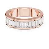 2.2 carat - 5.6 mm Luxury Emerald cut Moissanite Band