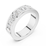 2.2 carat - 5.6 mm Luxury Emerald cut Moissanite Band