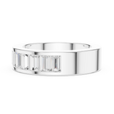 2.2 carat - 5.6 mm Luxury Emerald cut Moissanite Band