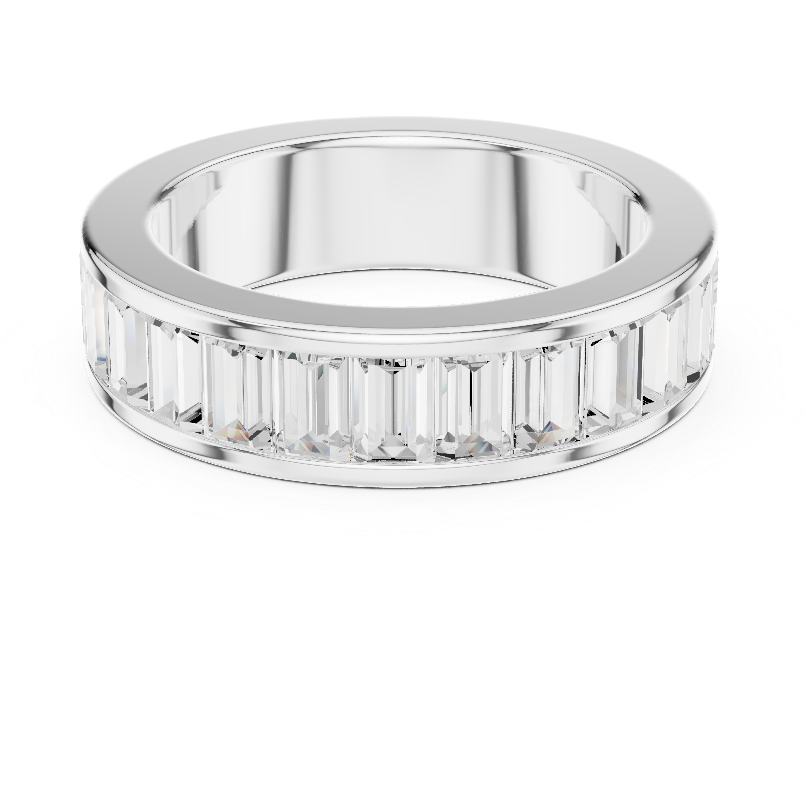 2.2 carat - 5.6 mm Luxury Emerald cut Moissanite Band