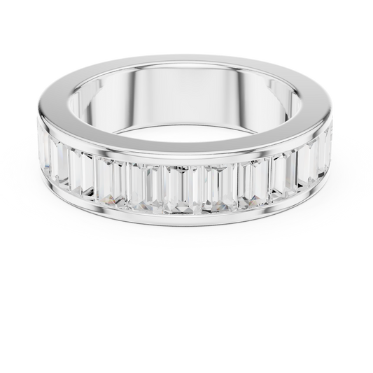 2.2 carat - 5.6 mm Luxury Emerald cut Moissanite Band
