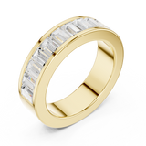 2.2 carat - 5.6 mm Luxury Emerald cut Moissanite Band
