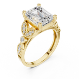 3.3 Carat Fine Emerald Cut Moissanite Ring