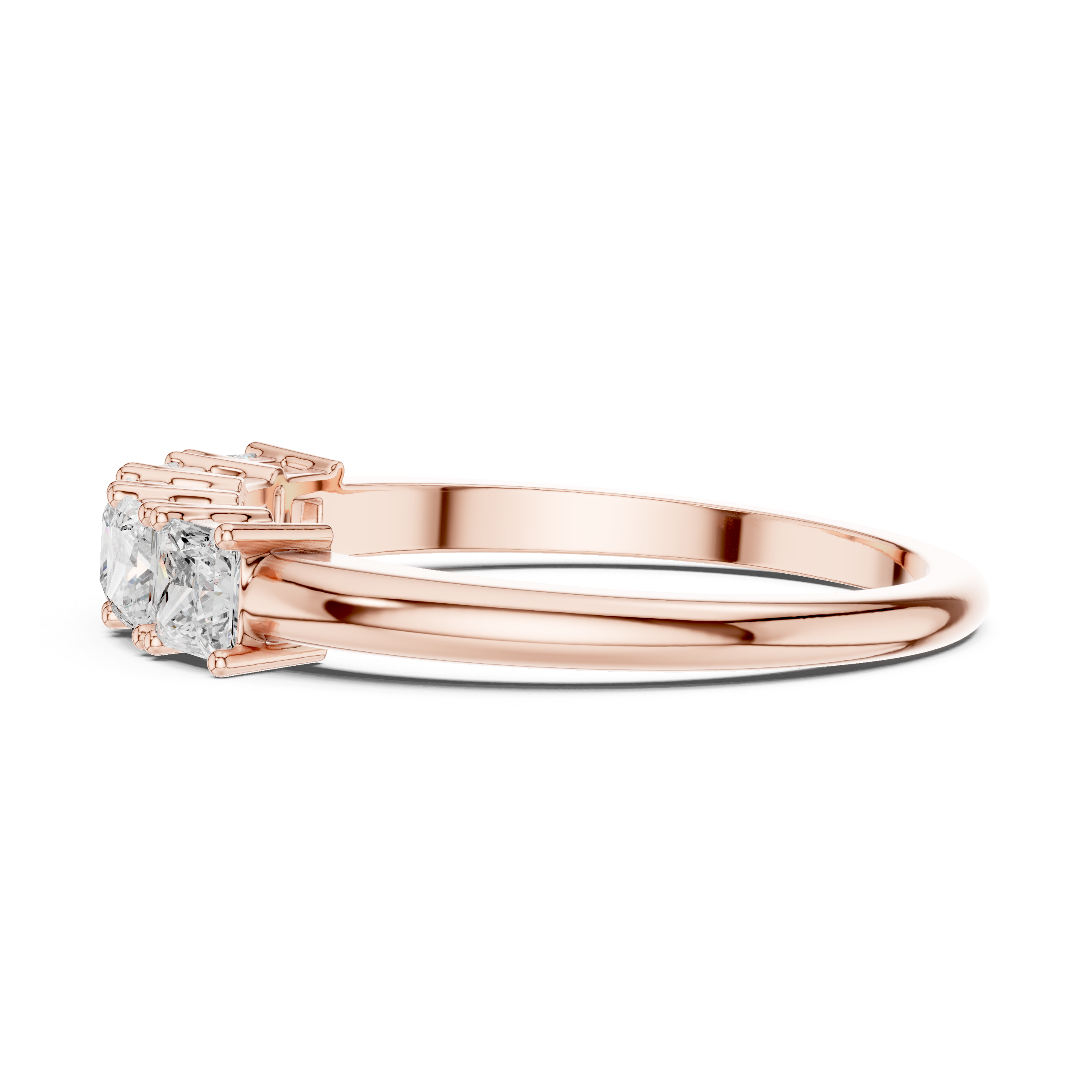 1.4 mm Elegant Princess Cut Moissanite Band