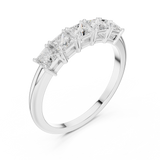 1.4 mm Elegant Princess Cut Moissanite Band